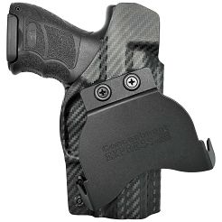 Left external holster for H&K VP9SK OR pistol, LH OWB kydex, color: carbon