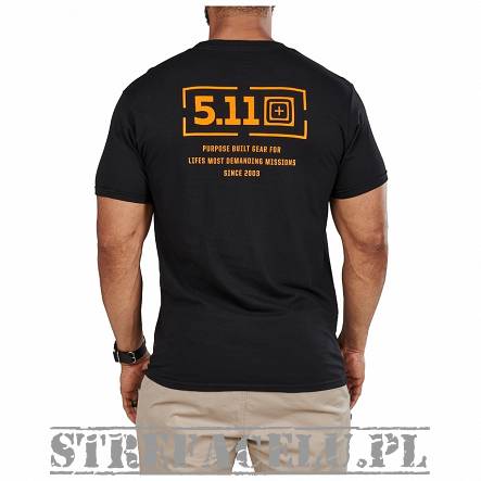 Men's T-shirt, Manufacturer : 5.11, Model : Mission Tee 2.0, Color : Black