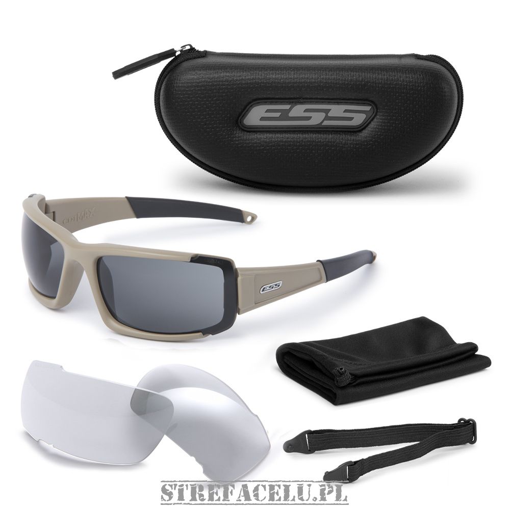 ESS CDI MAX Ballistic Glasses - Terrain Tan - Clear / Smoke - 740-0457 ...