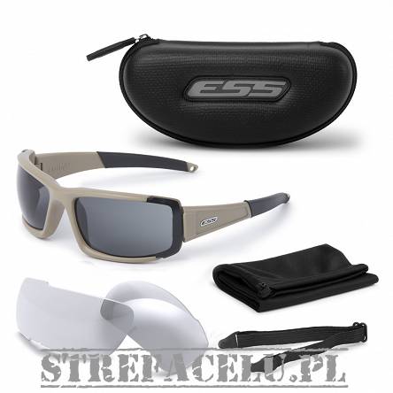ESS CDI MAX Ballistic Glasses - Terrain Tan - Clear / Smoke - 740-0457