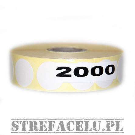 Sticker to cover the hit , fi20mm , white - 2000 pieces