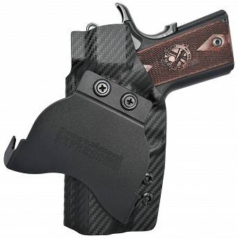 OWB Holster, Compatibility : 1911 Officer 3.5" (Without Rail), Manufacturer : Concealment Express, Material : Kydex, For Persons : Right Handed, Finish : Carbon