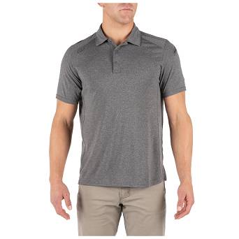 Men's Polo, Manufacturer : 5.11, Model : Paramount Short Sleeve Polo, Color : Charcoal Heather
