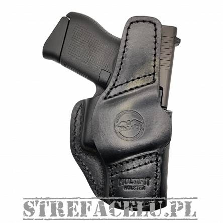 Leather Holster, Manufacturer : Falco Holster (Slovakia), Type : 2in1 - IWB + OWB, Model : AM02-2329, Hand : Left, Color : Black