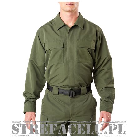 Men's Shirt, Manufacturer : 5.11, Model : Fast-Tac Tdu Long Sleeve Shirt, Color : TDU Green