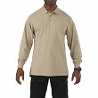 Men's Polo, Manufacturer : 5.11, Model : Professional Long Sleeve Polo, Color : Silver Tan