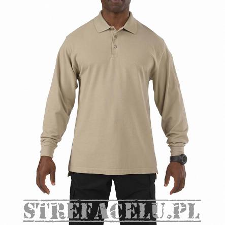 Men's Polo, Manufacturer : 5.11, Model : Professional Long Sleeve Polo, Color : Silver Tan