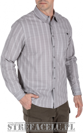 Men's Shirt, Manufacturer : 5.11, Model : Echo Long Sleeve Shirt, Color : Cinder Plaid
