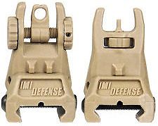 TRS - Tactical Rear Polymer Flip Up Sight - Tan - IMI Defense - Z7010