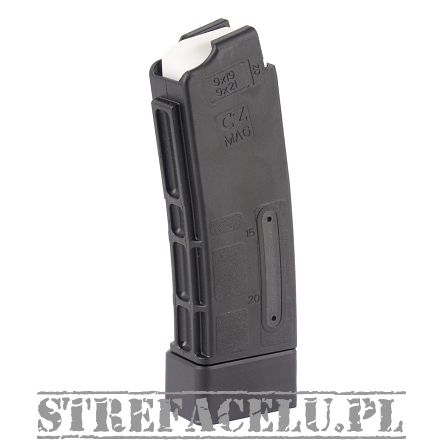 Magazine Company : CZ, for Model : Scorpion EVO3, Capacity : 20 rounds, Caliber : 9mm