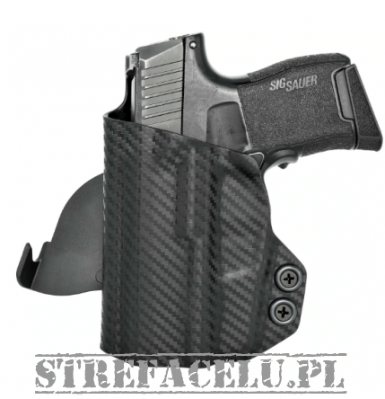 OWB Holster, Compatibility : Sig Sauer P365 with Lima, Manufacturer : Concealment Express, Material : Kydex, For Persons : Left Handed, Finish : Carbon