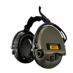 Headphones With Active Noise Canceling, Manufacturer : Sordin (Sweden), Model : Supreme Pro-X Neckband (Gel Pads), Color : Green