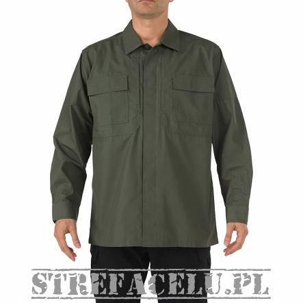 Men's Shirt, Manufacturer : 5.11, Model : Tdu Long Sleeve Shirt, Color : TDU Green