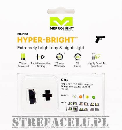 Tritium Sights, Model : Hyper Bright, Manufacturer : Meprolight, Compatibility : Sig Sauer P226