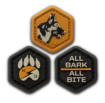 Patch, Manufacturer : 5.11, Model : K9 Hex Patch, Color : Old Gold