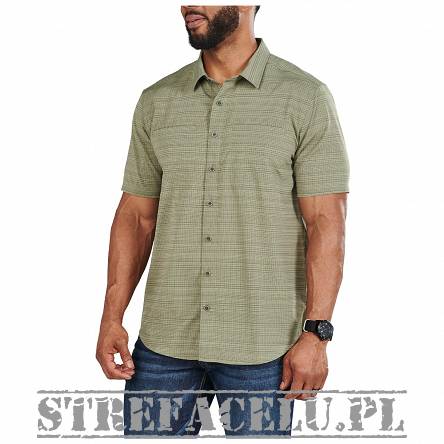 Men's Shirt, Manufacturer : 5.11, Model : Ellis Short Sleeve Shirt, Color : Tank Green
