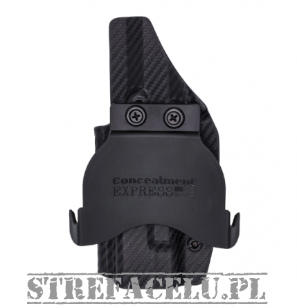 OWB Holster, Compatibility : H&K VP9/SFP9 OR, Manufacturer : Concealment Express, Material : Kydex, For Persons : Right Handed, Finish : Carbon