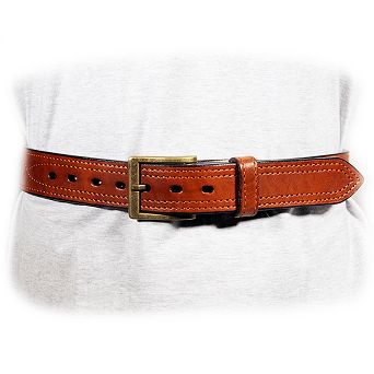 Leather belt, stiff to carry weapons - brown size M (100cm)