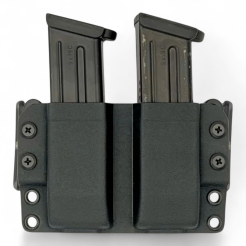 Double Row 2 Mag Pouch 9mm/40SW OWB Kydex Duty Holster, color: black
