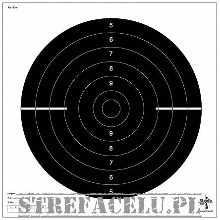 Shooting target, Rapid-fire Pistol , Distance - 25m (Psz-25m) - Ring target - 10 pieces