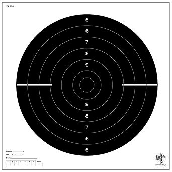 Shooting target, Rapid-fire Pistol , Distance - 25m (Psz-25m) - Ring target - 10 pieces