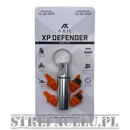 Earplugs; Model : XP Defender, Manufacturer : AXIL, Size : M/L, Color : Orange