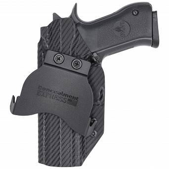 OWB Holster, Compatibility :IWI Jericho 941 FS9 Steel Frame Mid Size, Manufacturer : Concealment Express, Material : Kydex, For Persons : Right Handed, Finish : Carbono 941 FS9 stalowy szkielet Mid Size, RH OWB kydex, kolor: carbon