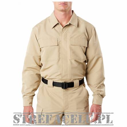 Men's Shirt, Manufacturer : 5.11, Model : Fast-Tac Tdu Long Sleeve Shirt, Color : Khaki