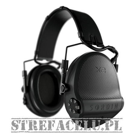 Słuchawki aktywne Sordin Supreme X2 - Leather HB MF - Czarne - 301004-10P