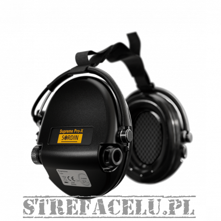 Headphones With Active Noise Canceling, Manufacturer : Sordin (Sweden), Model : Supreme Pro-X Neckband, Color : Black