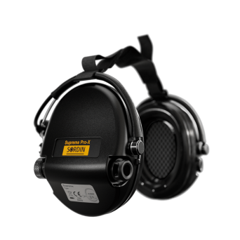 Headphones With Active Noise Canceling, Manufacturer : Sordin (Sweden), Model : Supreme Pro-X Neckband, Color : Black