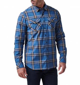 Men's Shirt, Manufacturer : 5.11, Model : Gunner Plaid Long Sleeve Shirt, Color : Cblt Blu Plaid