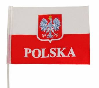 POLAND flag 90x60 with a stick