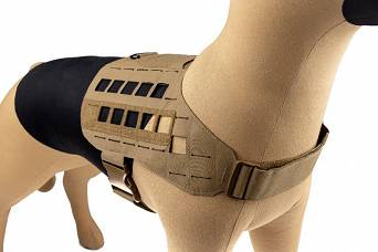 Dog Harness, Manufacturer : Raptor Tactical (USA), Model : K9 Zephyr MK1 Dog Harness, Color : Coyote Brown, (Size Selection)