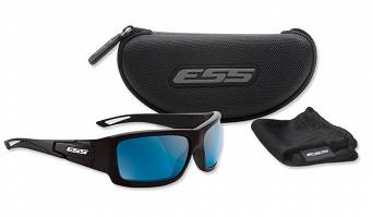 Ballistic Glasses, Manufacturer : ESS, Model : Credence (EE9015-08), Frame Color : Black, Glasses : Reflective Blue