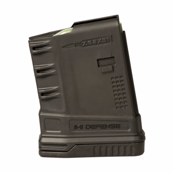 Polymer 2nd Generation Magazine, Manufacturer : IMI Defense (Israel), Compatibility : AR15/M16, Capacity : 10 rounds Limited To 5 rounds, Caliber : 7,62x51, Color : Black