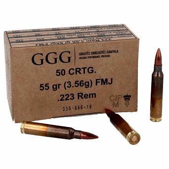 Ammunition FMJ .223 Remington GGG 55gr. // 223REM