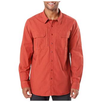 Men's Shirt, Manufacturer : 5.11, Model : Expedition Long Sleeve Shirt, Color : Stone Wash Oxide Red
