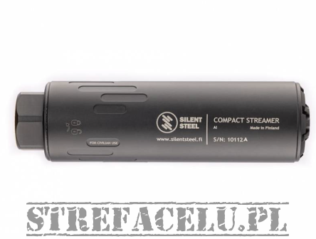 Suppressor, Manufacturer : SilentSteel (Finland), Model : Compact Streamer, Caliber : 7,62, Color : Black