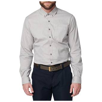 Men's Long Sleeve Shirt, Manufacturer : 5.11, Model : Alpha Flex, Color : Coin Stripe