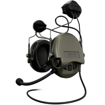 Słuchawki Sordin Supreme Mil CC montaż na hełm ARC, TP120 - aktywne ochroniki słuchu z komunikacją  - 72332-06-S