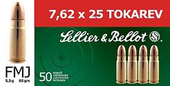 Nabój kulowy Tok FMJ 5,50G S&B  // 7,62x25