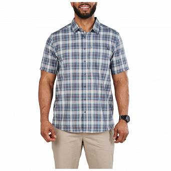 Men's Shirt, Manufacturer : 5.11, Model : Wyatt Short Sleeve Plaid, Color : Turbulence Plaid