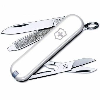 Victorinox Classic SD, Small Pocket Knife With Scissors And Screwdriver - white