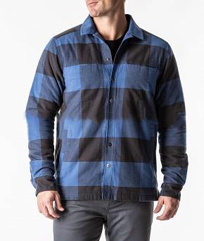 Men's Shirt, Manufacturer : 5.11, Model : Seth Shirt Jacket, Color : Cobalt Blue Plaid