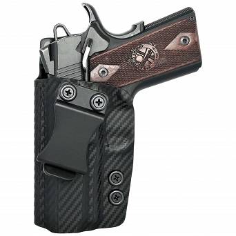 IWB Holster, Compatibility : 1911 Officer 3.5" (Without Rail), Manufacturer : Concealment Express, Material : Kydex, For Persons : Left Handed, Finish : Carbon