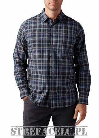 Men's Shirt, Manufacturer : 5.11, Model : Igor Plaid Long Sleeve Shirt, Color : Dark Navy Plaid
