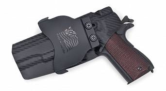 OWB Holster, Compatibility : 1911 Government 5" (Without Rail), Manufacturer : Concealment Express, Material : Kydex, For Persons : Right Handed, Finish : Carbon