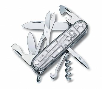 Knife, Manufacture : Victorinox ( Switzerland ), Model : Climber 91mm, Color : SilverTech
