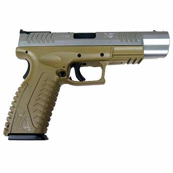Pistol XDM-9 5,25 silver // brown